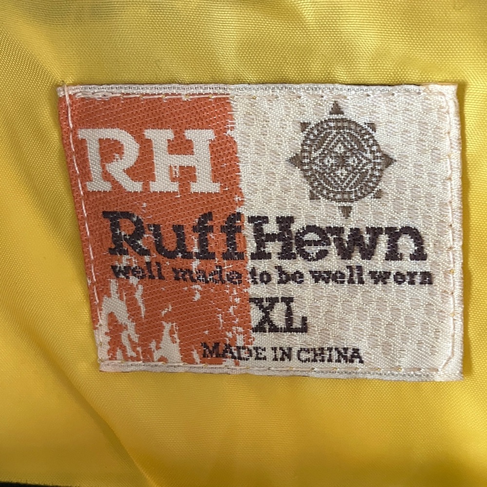 RH RuffHewn Size XL Toggle & Full Zip Closure Vest Yellow Plaid Fleece Collar - Picture 2 of 11